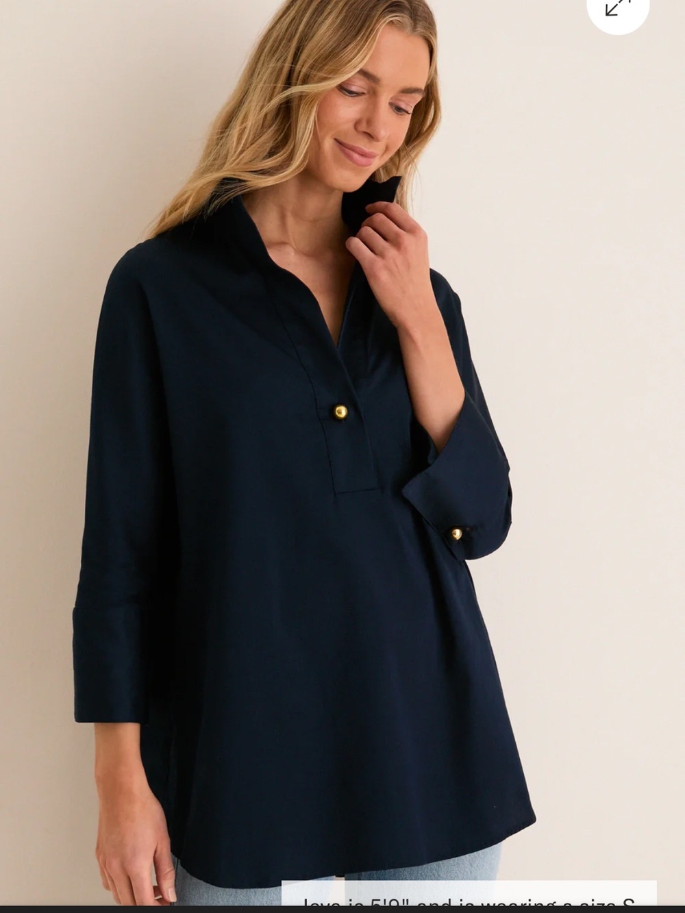Tuckernuck Black Willow Button-Detail Tunic Top